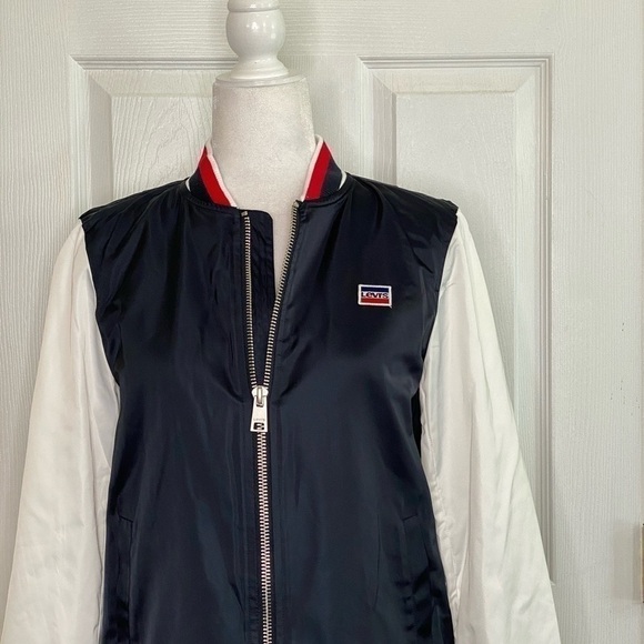 LEVI’S Colorblock Stripe Trim Bomber Jacket Large - Picture 3 of 9